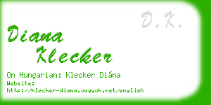 diana klecker business card